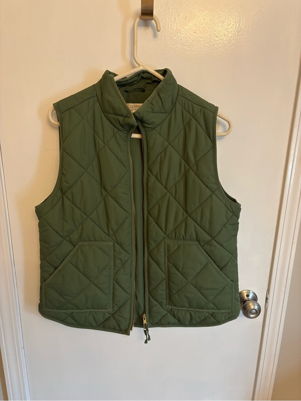 J. Crew Factory Women's Quilted Olive Green Vest